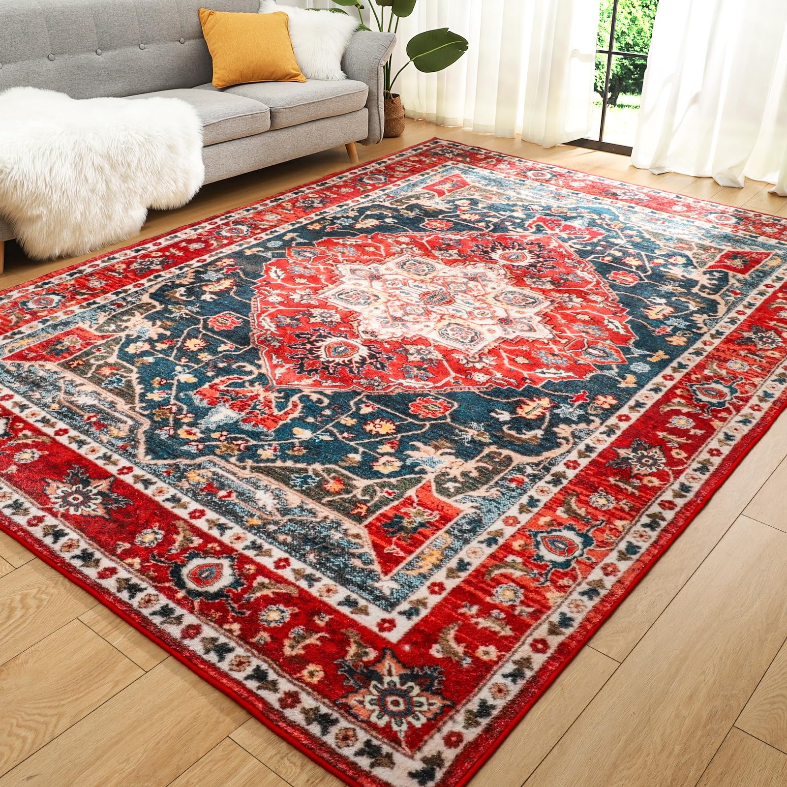 Amazon.com: Comeet Vintage 4x6 Washable Non Slip Area Rug, Indoor